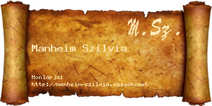 Manheim Szilvia névjegykártya
