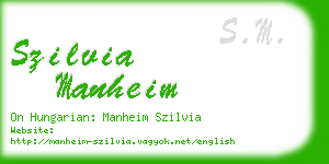 szilvia manheim business card